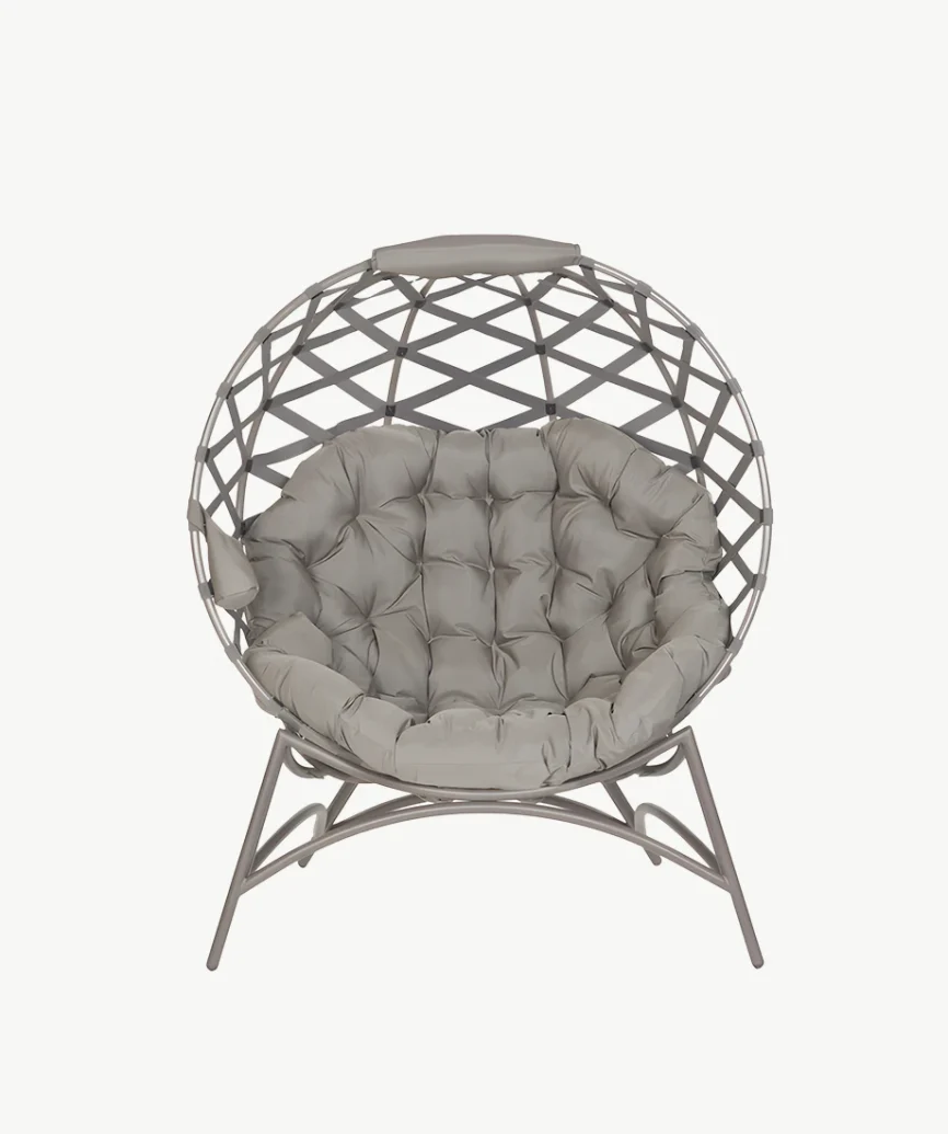 Elegant Cozy Ball Chair with Crossweave detailing, designed for indoor or outdoor use with a durable, weather-resistant finish.