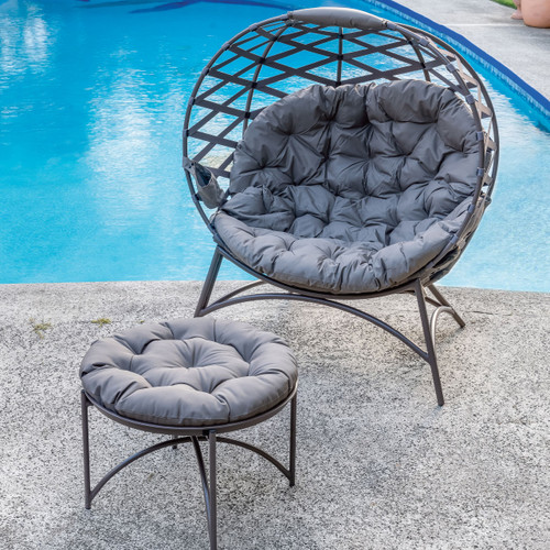 Stylish FlowerHouse Cozy Ball Chair in Crossweave Sand offering modern design and quick, hassle-free assembly for contemporary spaces.