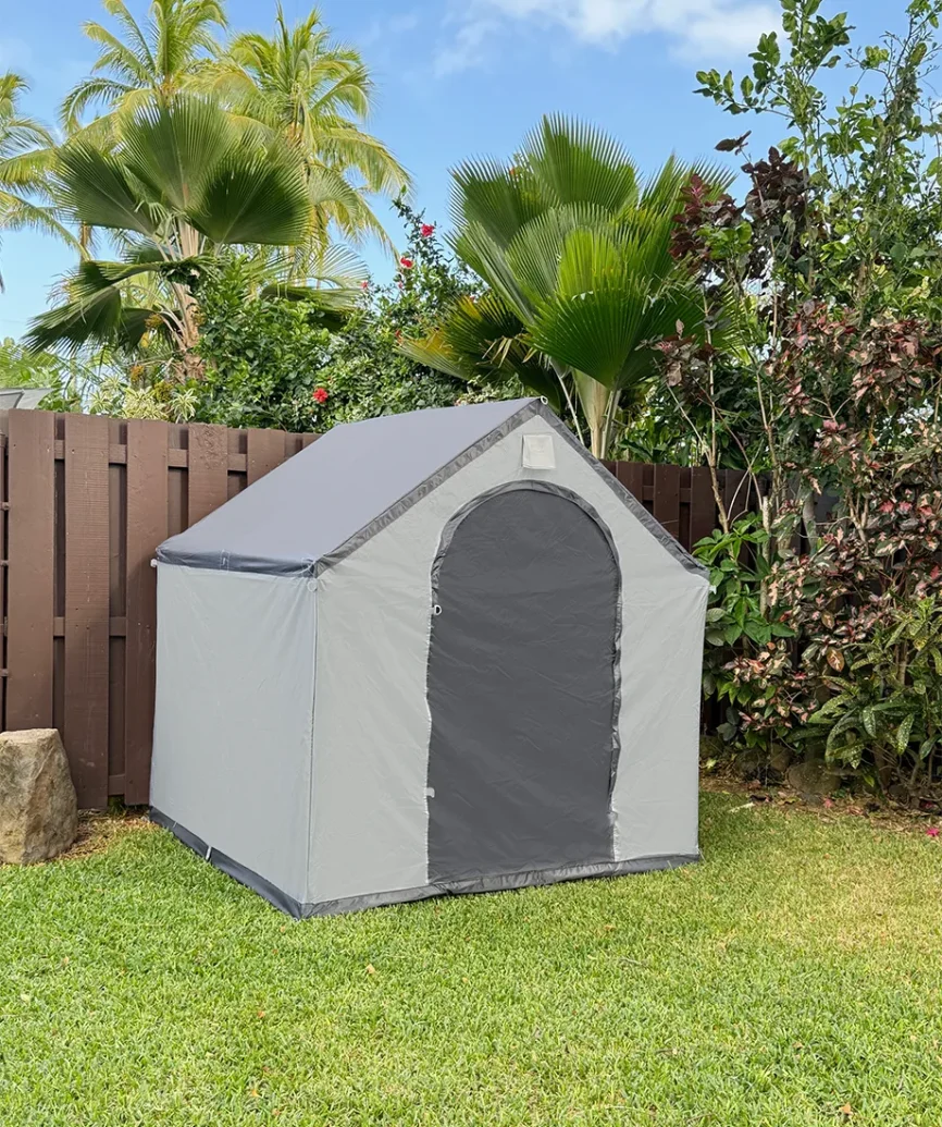 FlowerHouse XL StorageHouse featuring a robust 6.5ft x 6ft x 6ft design with a weather-resistant shell for superior storage