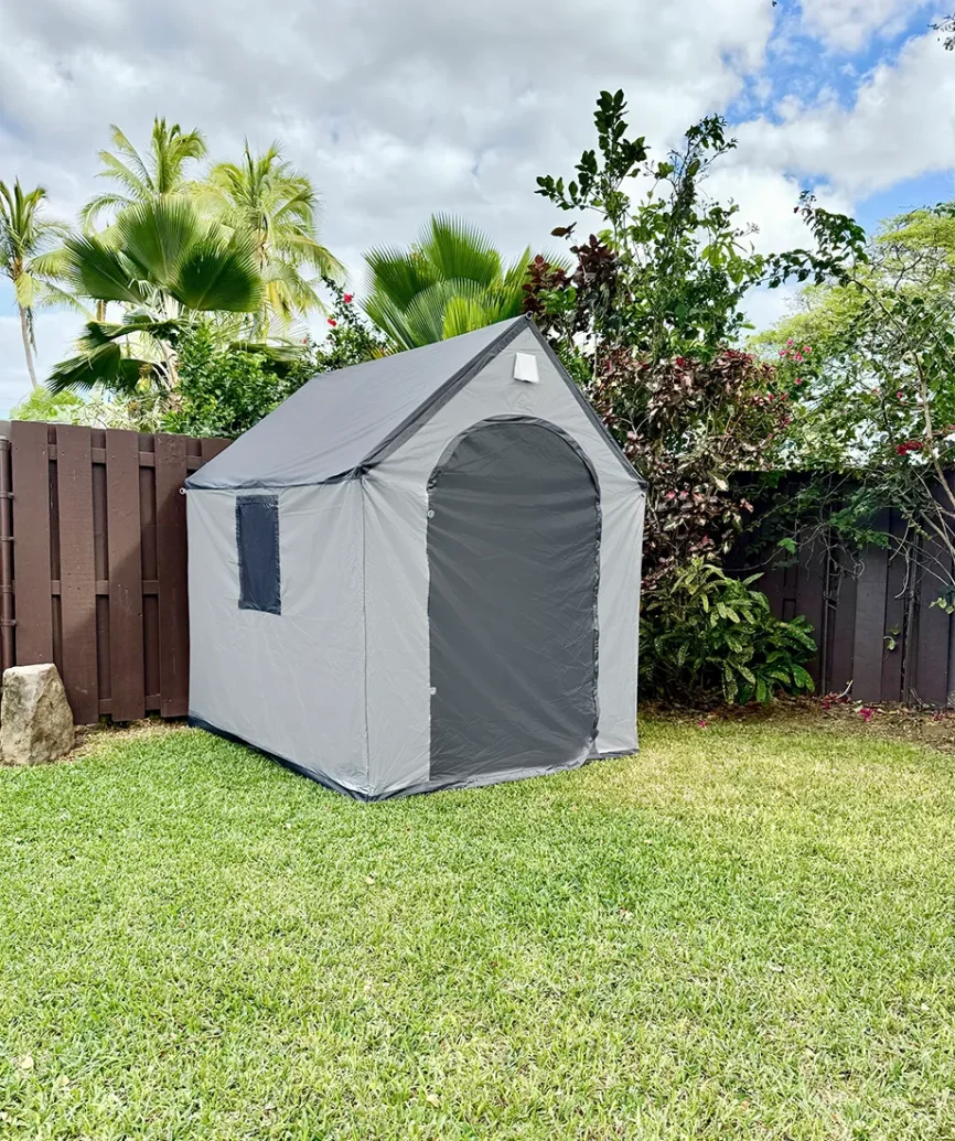 FlowerHouse XXL StorageHouse featuring an 8ft x 6ft x 7.5ft weather-resistant shell for versatile, secure storage